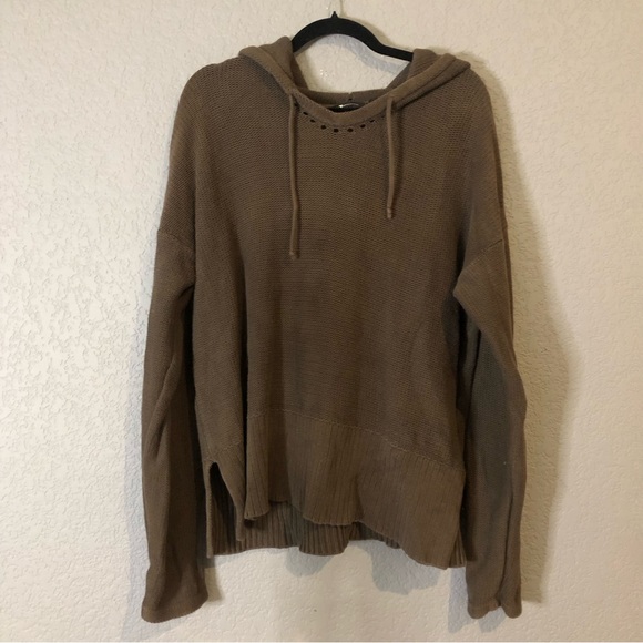 T Alexander Wang Knit Hooded Brown Sweater - Picture 1 of 6